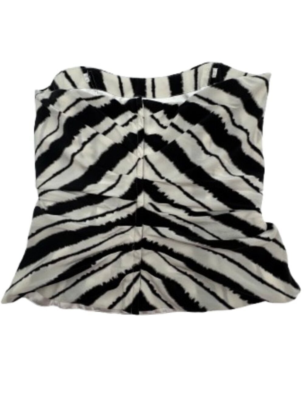 White House Black Market Black & White Strapless Tie-Front Corset Size 4 - Picture 6 of 8
